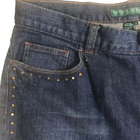 LAUREN RALPH LAUREN Studded Denim Blue Jeans 34x32 - Picture 3 of 10
